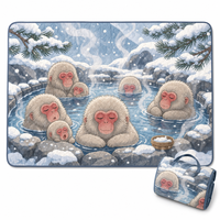 Tapis de pique-nique matelassé extra large, pliable, imperméable, style japonais, pour la plage, le camping, la famille