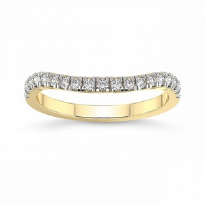 แหวนเพชรโค้งมนประดับเพชรแล็บโกรว์ 0.25 กะรัต น้ำหนักรวม 14K ทองคำแท้ สี FG ความสะอาดระดับ VS 19 เพชร ดีไซน์โค้งมนอย่างประณีต - Product Image 1