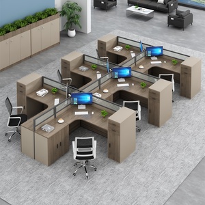 Modern Corner L Shaped Computer Desk Executive Wooden <b>Office</b> <b>Table</b> Adjustable Extendable Ergonomic Dual Workstation for Staff - Product Image 5