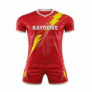 Uniforme de Fútbol Estampado Transpirable de Alta Calidad, Ligero, 100% Poliéster, Cuello en V, Cintura Elástica para Hombres Adultos - Product Image 3