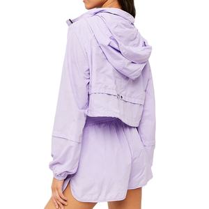 Conjuntos de chándales de Top corto cortavientos con bloques de color personalizados para mujer al por mayor 2026 - Product Image 2