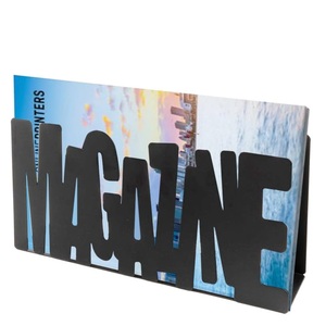 Design moderno portariviste in metallo nero 34x8.5x18 cm elegante organizzatore per ufficio o soggiorno - Product Image 1