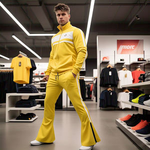 Haute qualité Flare survêtement hommes sweat à capuche pantalons de survêtement ensemble lourd polaire Jogging Fitness porter Flare survêtements hommes - Product Image 4