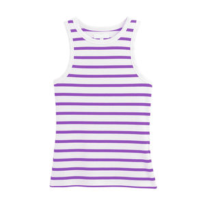 Personnalisable O cou rayé Muscle Fit débardeur pour hommes Premium coton Slim Fit Design fabriqué à l'usine - Product Image 1