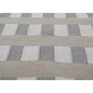 Alfombras de Lana Tejidas Planas Grises y Negras Alhambra ADWL-13129 para Uso Doméstico - Alfombra Rectangular Abstracta a Rayas para Dormitorios y Pasillos - Product Image 3