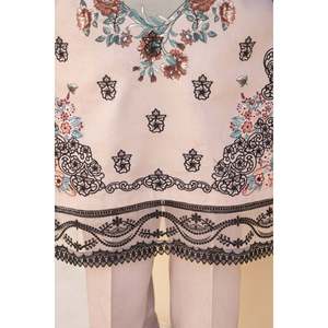 Ensemble de costume BRANDSINN pour femme 3 pièces avec chemise, châle et pantalon brodés imprimés KARANDI - BIC-0128 - Product Image 3