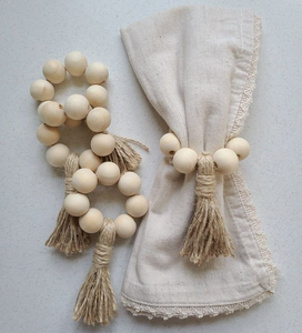 Perle de bois porte-anneau de serviette mariage maison Table à manger fête article décoratif meilleure vente vente rond de serviette - Product Image 3