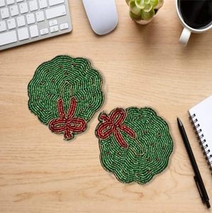 Best Table <b>Coaster</b> With Beast Design Glass <b>Beads</b> and Theme for Parties and Other Functions Decorative Tableware Pad/Mat - Product Image 1