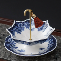 NEWELL Infuseur à thé en porcelaine rétro en forme de parapluie, séparateur de feuilles, maille filtrante, gadget pour la préparation du thé, décoratif pour table de thé de bureau