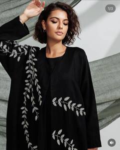 <b>Crystal</b> Glow Abaya With Luxe Embroidery and Sparkling Stone Work - Product Image 3