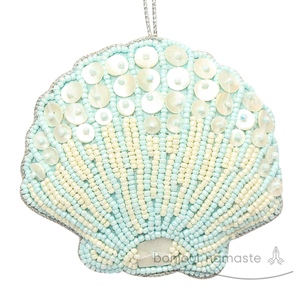 Ornamento di conchiglia di ostriche di lusso fatto a mano madreperla eco-friendly Mini Baubles di vetro per albero di natale ornamento della palla di natale - Product Image 2