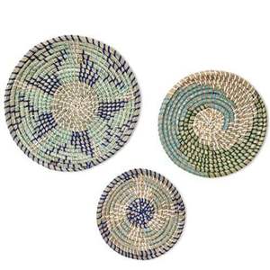 Plaque murale tissée Vietnam, napperon tissé, plateau de service boho, assiettes tissées en jonc de mer, dessous de plat tissé 99GD - Product Image 4