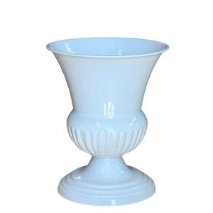 Elegante Jarrón de Hierro Plateado con Nervaduras, Moderno, Resistente al Óxido, con Pedestal, para Flores, Centro de Mesa para Bodas, Decorativo, Acanalado - Product Image 4