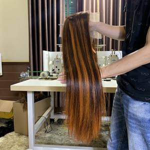 Perruques en cheveux humains lisses à la mode Extensions frontales en dentelle transparente des vendeurs de cheveux vietnamiens bruts - Product Image 4