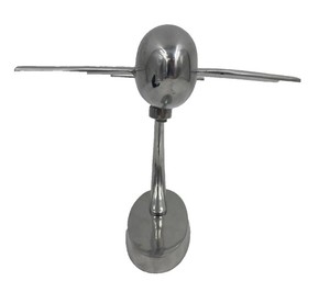Sculpture d'avion en aluminium argenté faite à la main ornement d'avion de table décoratif figurine d'objets décoratifs de bureau - Product Image 2