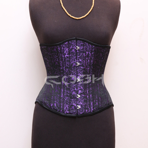Purple Floral Brocade Underbust Steel Boned <b>Corset</b> <b>for</b> <b>Women</b> | Premium Waist Cincher <b>Corset</b> by Cosh International - Product Image 4