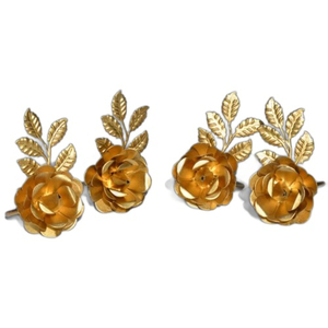 Fabricant et fournisseur indiens artisanaux, ronds en métal doré et émail, lot de 2 ronds pour décoration de mariage et de fête - Product Image 4