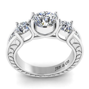 Nouvelle arrivée diamant rond plaqué or 925 argent trois pierres bague de fiançailles pour les femmes bijoux fins au prix de gros - Product Image 4