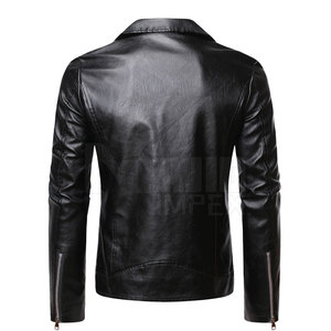 Veste en cuir d'hiver pour homme - Nouvelle arrivée, style décontracté avec fermeture éclair, coupe ajustée, respirante et à séchage rapide, couleur/logo personnalisable - Product Image 2