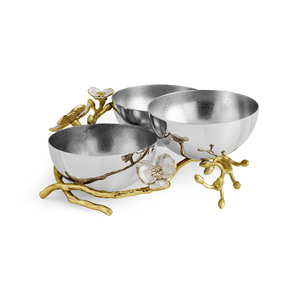 Petit bol de service à orchidée Bol élégant en métal ou en vaisselle inspiré des fleurs - Product Image 1