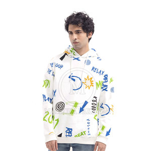 Sweat à capuche pour homme imprimé d'hiver de qualité supérieure avec cordon de serrage réglable Intérieur en molleton doux Mélange de polyester/coton - Product Image 1