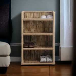 ชั้นวางของอเนกประสงค์ทำจากไม้ไผ่ งานแฮนด์เมด เป็นมิตรกับสิ่งแวดล้อม ลดราคาพิเศษ สำหรับวางหนังสือและเสื้อผ้า - Product Image 4