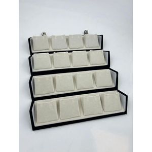 TISHYA DIAMOND Foldable Black Velvet Storage Organizer Multiple Compartments 16 Pair Capacity for Jewelry Small Items <b>Vanity</b> Box - Product Image 5