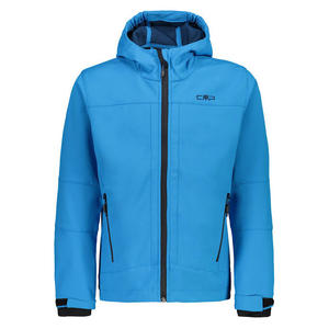 Chaqueta Softshell de hombre azul marino con logotipo de tamaño personalizable capucha de cuello alto de alta calidad transpirable duradera para servicio OEM - Product Image 4