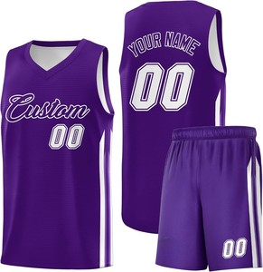 Uniformes de baloncesto sin mangas de poliéster con estampado personalizado 2025, conjunto de ropa de equipo, malla transpirable de secado rápido, diseño OEM ODM con cuello en V - Product Image 2