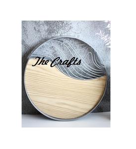 Plateau alimentaire rond en chocolat avec un plateau de service en fer et en bois de qualité supérieure pour les accessoires d'hôtel - Product Image 1