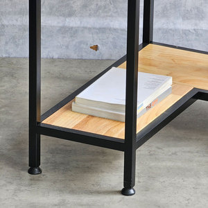 Estante Esquinero de 5 Niveles de Madera de Caucho con Estructura de Hierro de 60x60x160cm, Modelo KGT68025, Tipo Vertical para Sala de Estar - Product Image 5