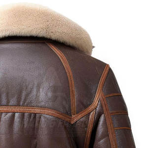 Veste en cuir de mouton de qualité supérieure pour homme avec logo sur le devant, idéale pour les voyages et le style par temps froid en hiver - Product Image 4