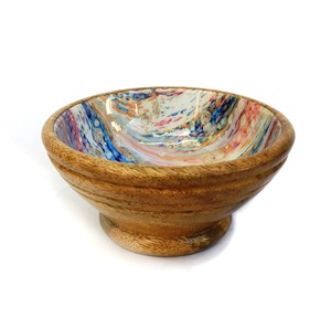 Cuenco de madera de mango de tamaño personalizado, plato de ensalada 7 más vendido hecho a mano en la India - Product Image 5