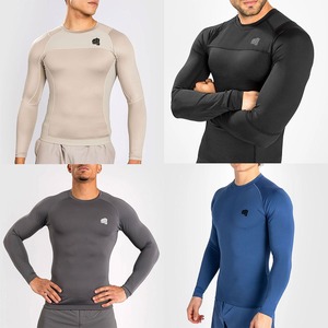 2025 mejor calidad superior logotipo personalizado Unisex MMA Rash Guard Shorts Set Anti-UV UPF50 + entrenamiento de entrenamiento transpirable de secado rápido caliente - Product Image 5