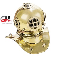 Casque de plongée CHk Nautical 8" U.S. Navy Mark-V en laiton poli avec logo personnalisé - Design maritime vintage pour décoration de mariage/anniversaire