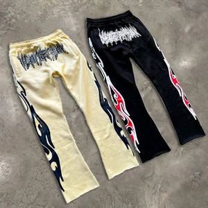Vente en gros Ensemble Slim Fit Jogger Patchwork Graffiti Peinture Éclaboussures Élastique Hommes Pantalon Personnalisé Lambrissé Couleur Pantalon Évasé - Product Image 6
