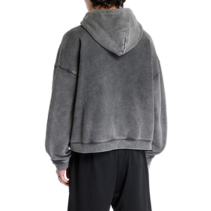 Sweat-shirt à capuche pour homme de haute qualité, personnalisé, à épaules tombantes, zippé, vintage, délavé, ample, surdimensionné, avec poche zippée - Product Image 2