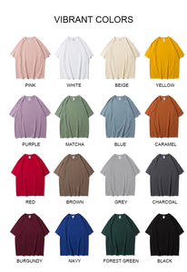 100% Cotton Heavyweight O-Neck T-Shirt for Men Custom 3D Embroidered Logo Plus Size Breathable Jersey Oversized 280 GSM - Product Image 5