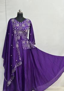 2024 femmes été col en v décontracté robe de travail pur Chinon tissu lourd broderie parole longueur solide Patchwork motif tissé - Product Image 6