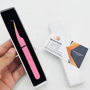 Pinzas profesionales para extensión de pestañas con agarre de diamante, pinzas para pestañas de 90 grados, Rosa bebé, arcoíris, sostenibles, de acero inoxidable - Product Image 5