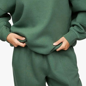 Ensemble de survêtement d'hiver décontracté pour femme, coupe classique, uni, col à capuche, vêtements d'entraînement, logo personnalisé, bon matériau, lavé, meilleur prix - Product Image 2