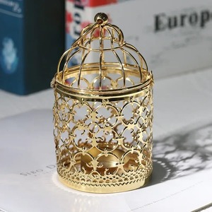 Luxury Metal Candle Stand with Unique Design for Dinner Room Wood Candleholders <b>Lanterns</b> Candle Jars - Product Image 2