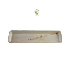 Platos de Sushi rectangulares desechables de hoja de palma Natural, compostables biodegradables para servir comida, vajilla de catering para fiestas - Product Image 1