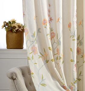 Nouveau style rideaux occultants modernes à imprimé floral personnalisables en coton et soie, résistants à la poussière, pour lucarnes, avec coutures - Product Image 6