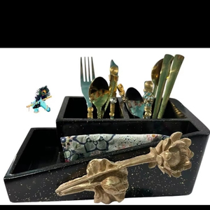 Étonnant organisateur de mouchoirs et de couverts en bois - Product Image 1