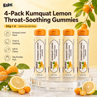 Gummies apaisantes pour la gorge KisKis au goût unique, aux herbes chinoises, au mojavel, au kumquat et au citron, rafraîchissantes, en sachet de 50g