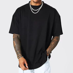 Camiseta informal de algodón pesado orgánico para hombre 100%, camisetas OEM de temporada de verano con logotipo personalizado y cuello levantado de alta calidad - Product Image 5