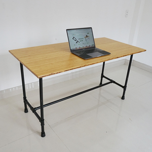 BFPB005-140x70cm Bamboo <b>Work</b> <b>Desk</b> with Water Pipe Legs Stylish Computer <b>Desk</b> Wood Surface - Product Image 5