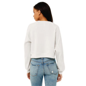 52% Airlume – pull-over en coton peigné avec anneau pour femme, Vintage, blanc, manches Raglan, 48% - Product Image 3