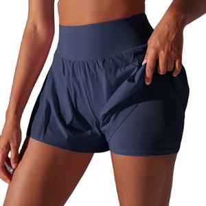 Shorts Deportivos de Cintura Alta para Mujer, Color Amarillo, para Gimnasio y Running, Elásticos, Transpirables, Ecológicos, de Secado Rápido, 100% Algodón, Sin Costuras - Product Image 6